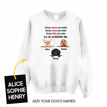 Personalized Dog Gift Idea - 3 Dog Every Snack You Make 3 For Dog Lovers - Standard Crew Neck Sweatshirt